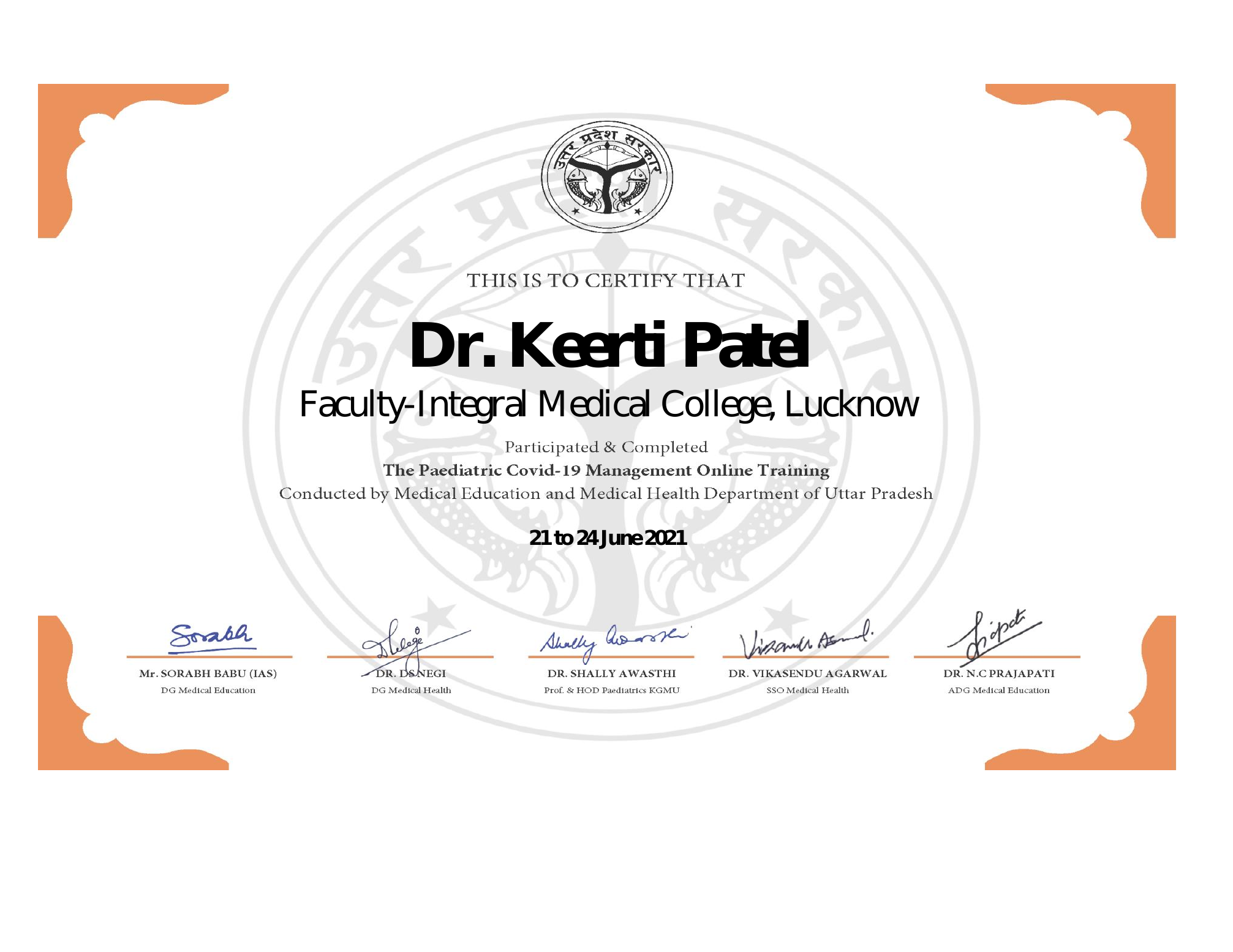 Paediatric COVID-19 Training Certificate