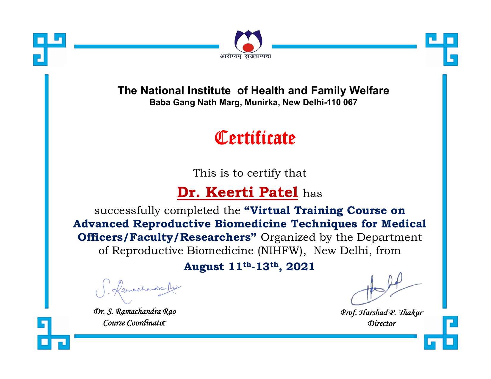 Advanced Reproductive Biomedicine Training